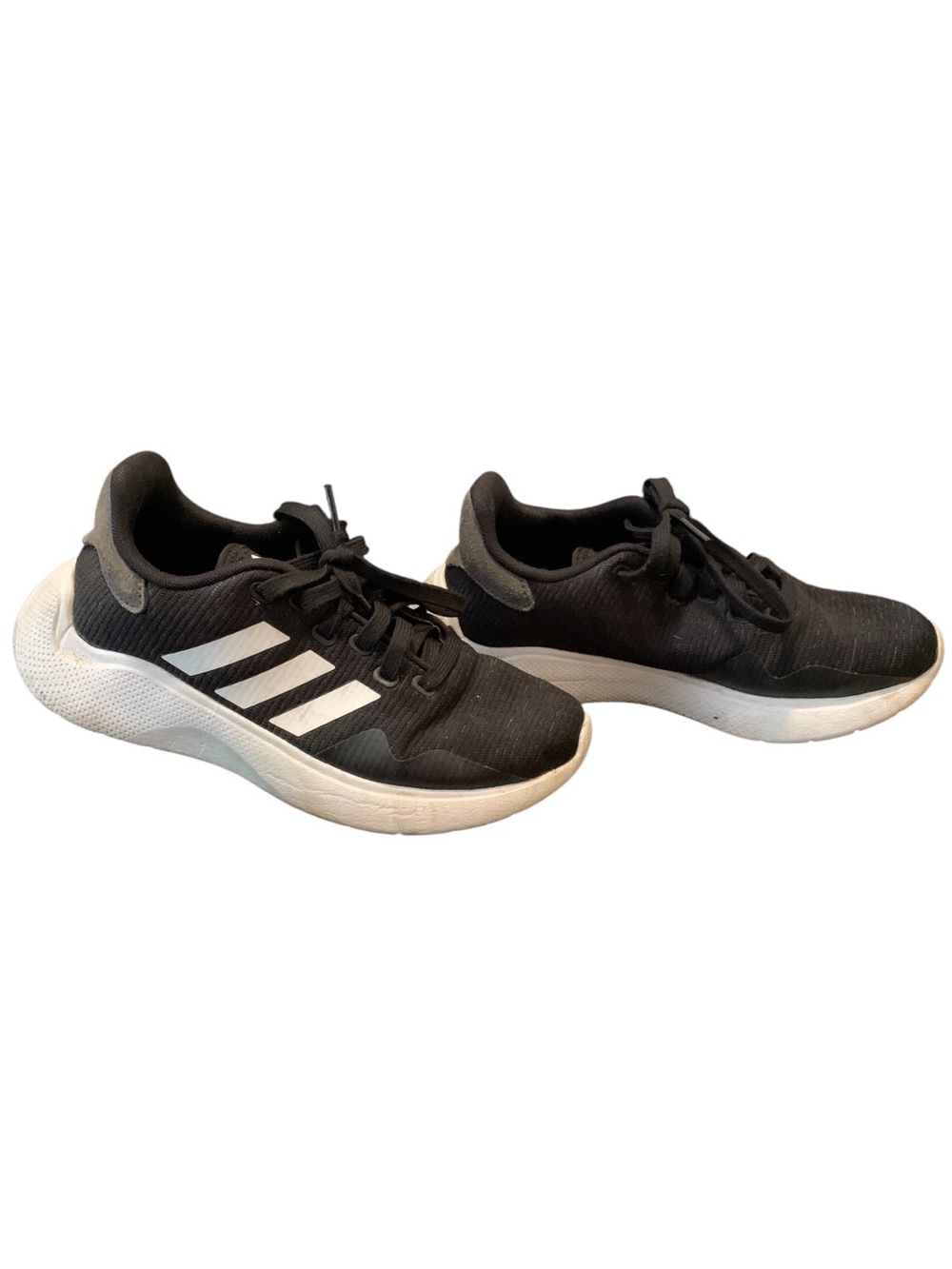 Men’s classic adidas Black Running Shoes with White Stripes size 6.5